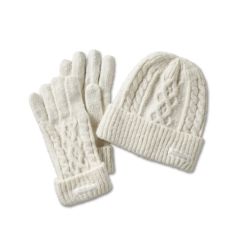 Harley-Davidson Laced Up Hat & Glove Gift Set - Cloud Dancer